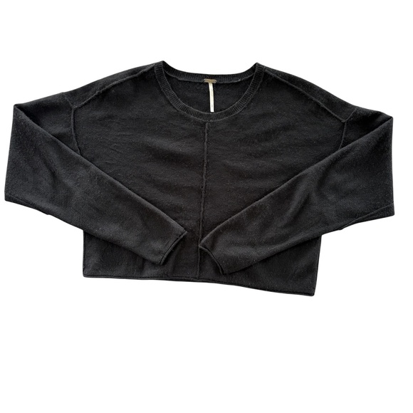 Free People Sweaters - Free people Women’s Black Cashmere and Silk Cropped Long Sleeve Sweater Size M